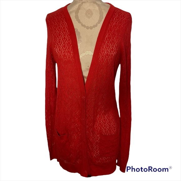 Jason Wu Red Sweater Cardigan NWT Small - Picture 3 of 6